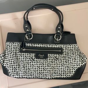 Black and white coach bag